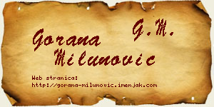 Gorana Milunović vizit kartica